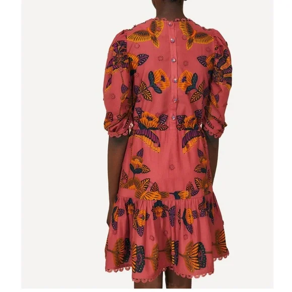 NWTFARM RIO Blush Living Bloom Short-Sleeve Mini-DressSize L